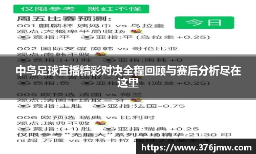 中乌足球直播精彩对决全程回顾与赛后分析尽在这里